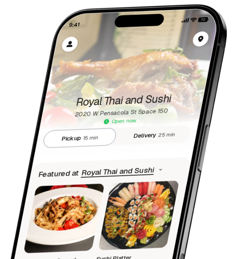 Royal Thai and Sushi app preview